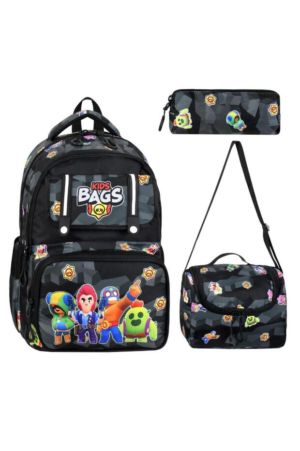 Primary School Bag Kids Bag Set of 3 42*30 cm Lunch Box Pencil Case Orthopedic Boy Child