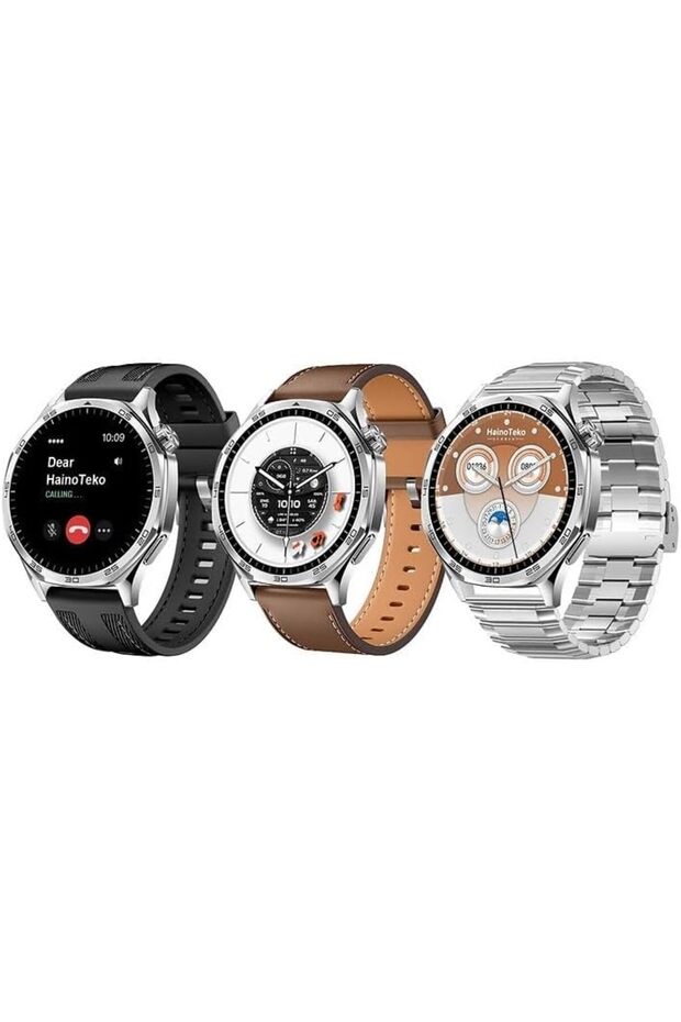 Smart Watch RW 64 - AMOLED - Round Display - 3 Straps - Wireless Charging - GT5 MAX-46MM - Silver