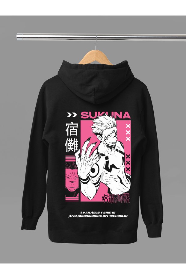 Ryomen Sukuna from Jujutsu Kaisen Printed 3-Ply Quality Hooded Anime Sweatshirt