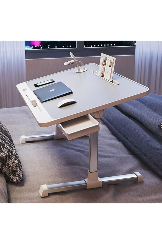 Bed Desk for Laptop, Adjustable Height Computer Desk, Portable No-Slip Laptop Bed Tray Table, Dormit