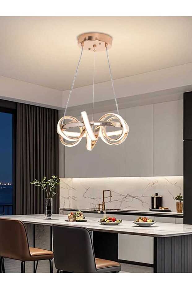مصابيح معلقة بتقنية LED، 3 مصابيح، ذهبي