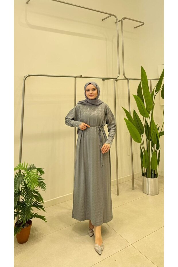 Triko tesettür elbise - 1