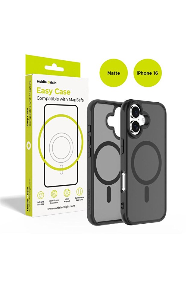 iPhone 16 Case Matte Black, MagSafe Compatible - 5