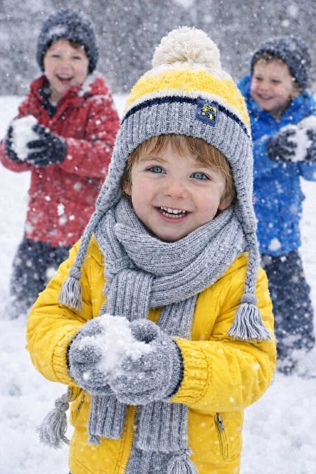 Boys' Scarf, Beanie, and Gloves Set with Fleece Texture Inside
