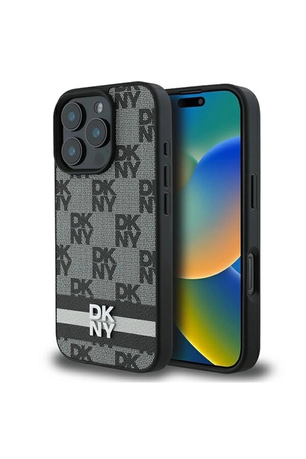 Checkered iPhone 16 Pro Case - Black Stripes - 3