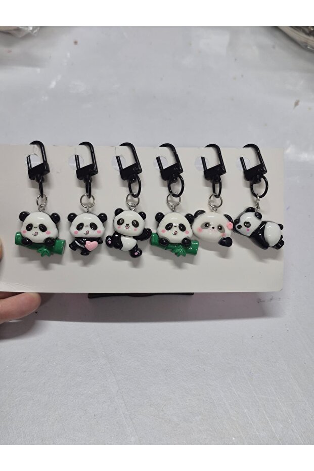 Melkady 1305 - Cute Teddy Bear/Panda Figure Zipper Bag Charm Set (6 Pieces)