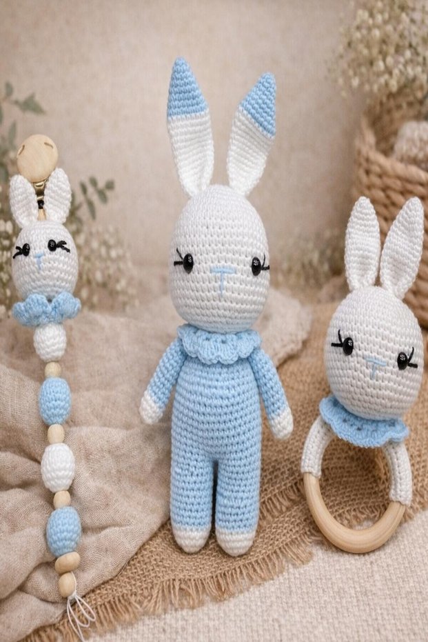 Amigurumi Organic Handmade Baby Set