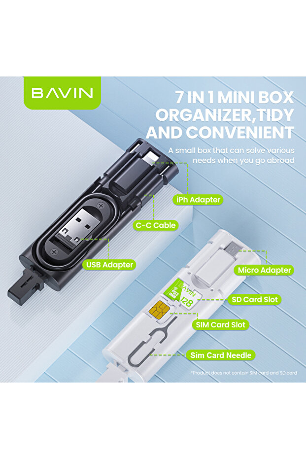 صندوق تخزين كابلات البيانات متعدد الوظائف CB299 7 في 1، من أساسيات السفر - 2
