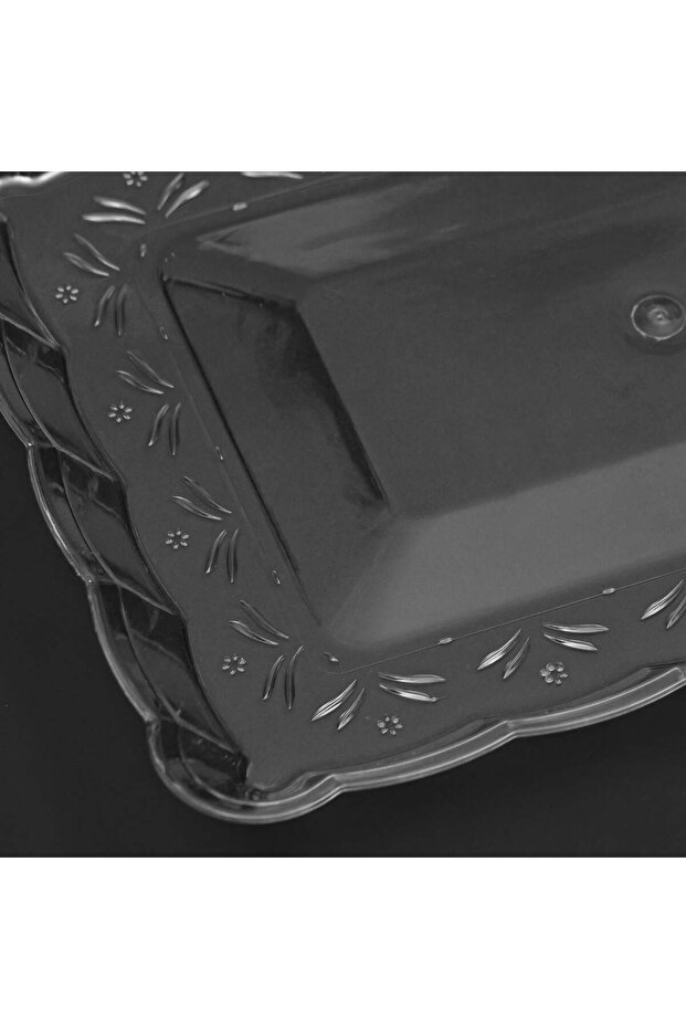 Transparent Rectangular Plastic Plate 33x23cm - 3