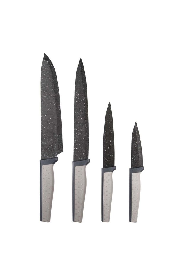 Cutit Bucatar Şef Negru Marble - 4buc.
