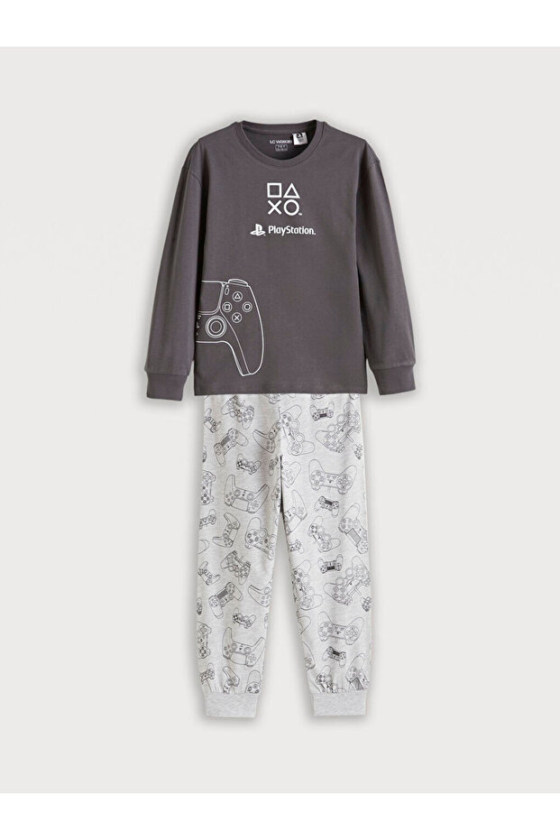Gray Playstation Printed Boys' Pajama Set
