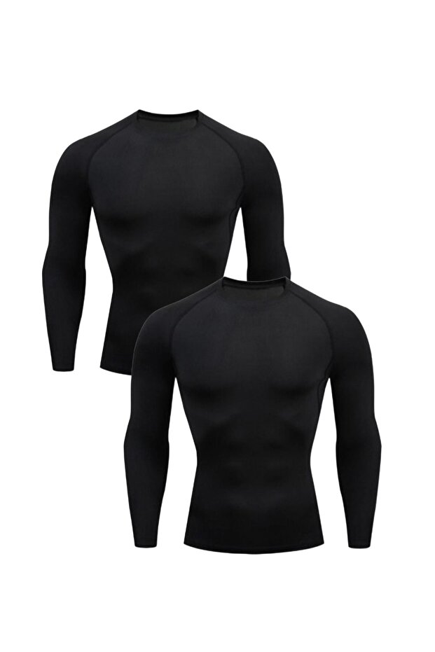 Gymhard Erkek Uzun Kollu Spor Termal Badi 2'li Compression Badi