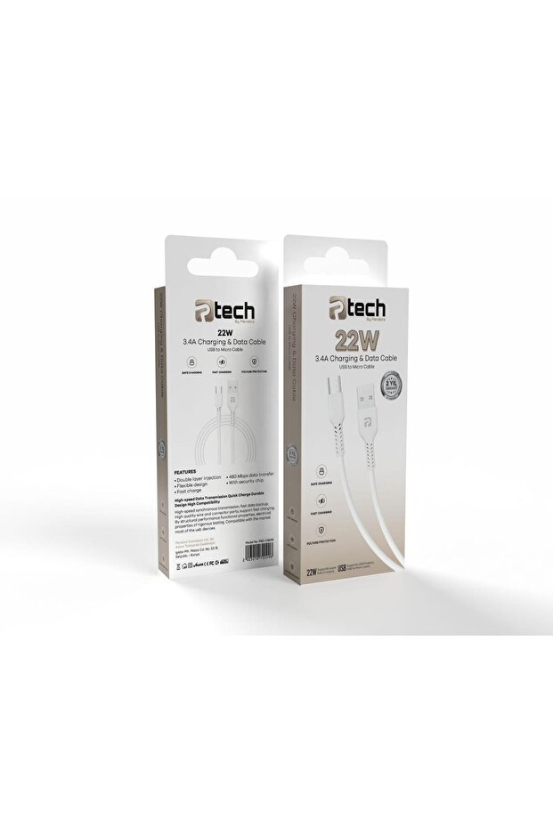 Ptech 22W 3.4A Micro USB Kablo Android Uyumlu
