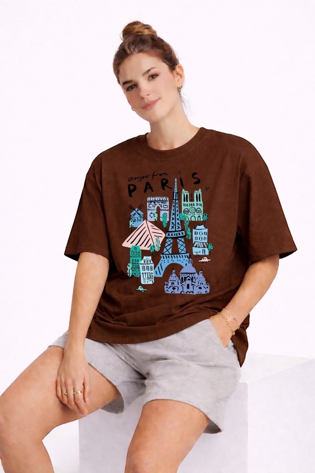 Paris City Printed Unisex Colorful T-Shirt