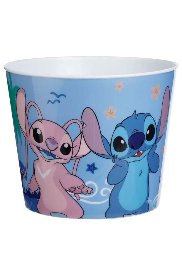 Blue Plastic Cup with Lilo & Stitch Pattern for Snacks - 2.4L