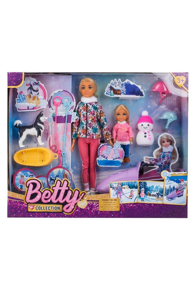 Doll with Child Going Skiing