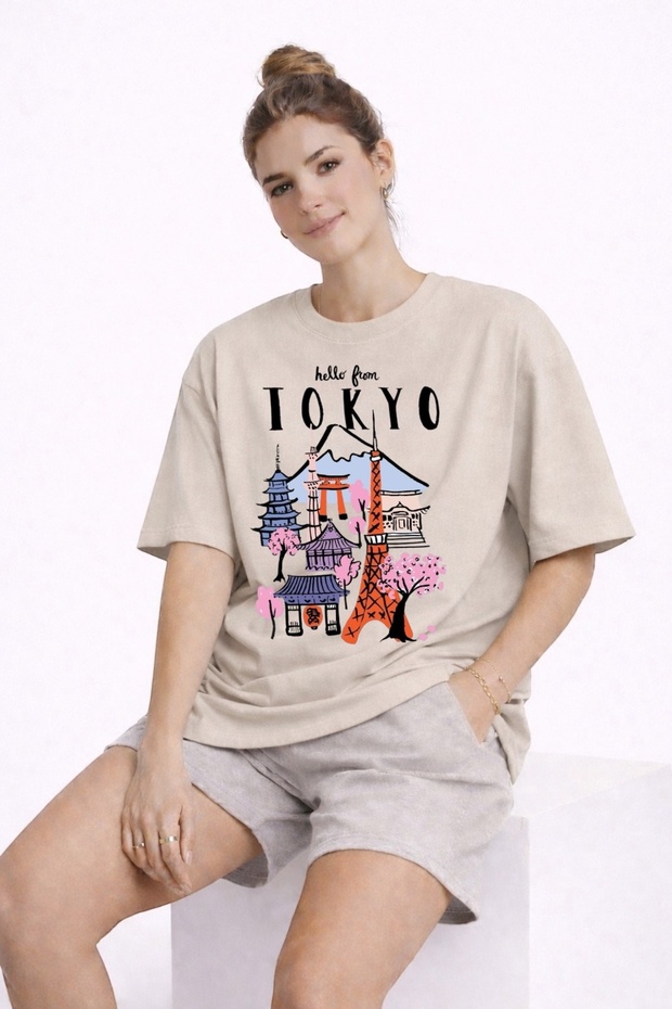 Tokyo City Printed Unisex Color T-Shirt