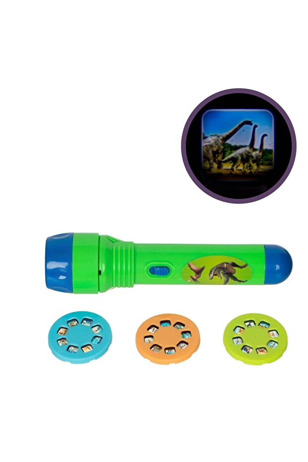 Green Dinosaur Projector Flashlight with 3 Slides - 2