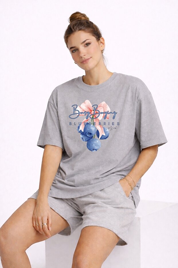 Blueberry Printed Unisex Colorful T-Shirt