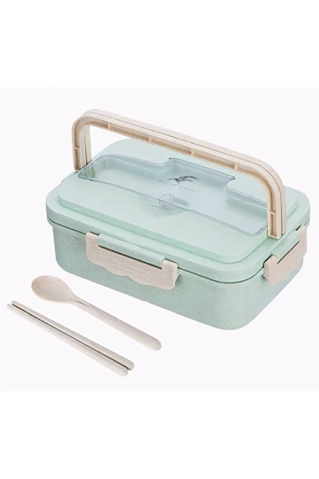 Lunch Box, 4-3-2-Compartment, 1100ML, Microwave & Dishwasher Safe, BPA Free (Green 313)