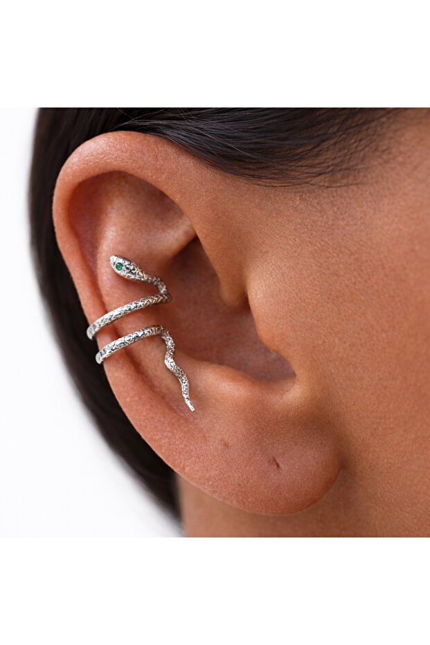 Silver Snake Ear Cuff - 1