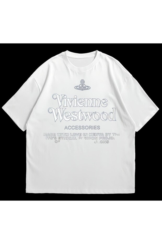 Women's Men's Unisex Vivienne Westwood DTF Printed Cotton Oversized T-Shirt