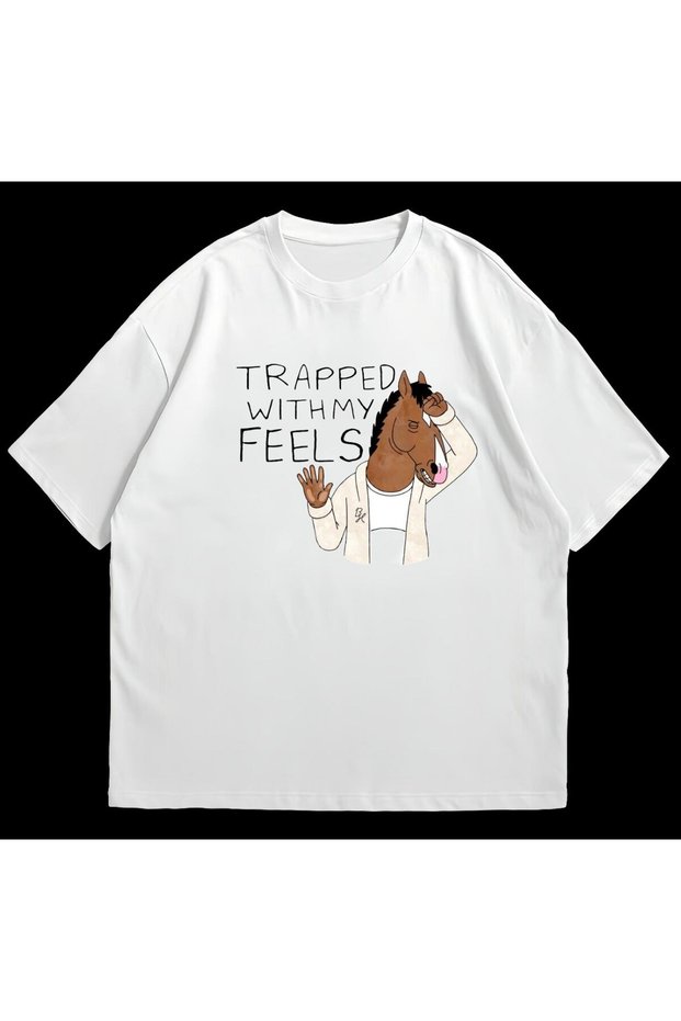 Women Men Unisex Bojack Horseman Dtf Printed Cotton Oversized T-Shirt