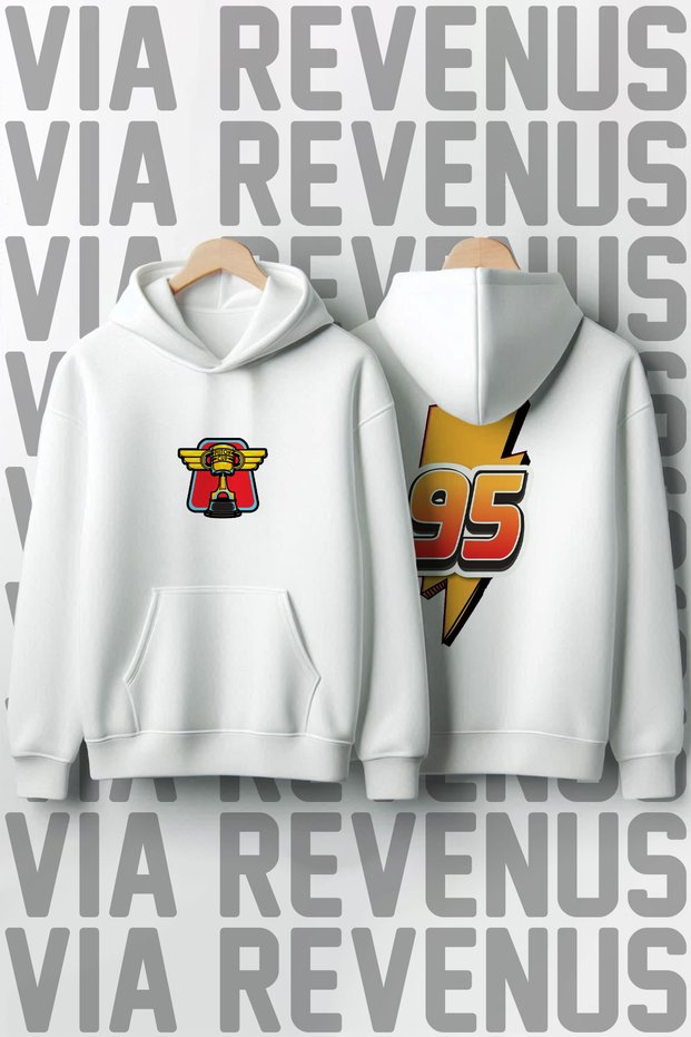 Piston Cup 95 Front and Back Printed Unisex Oversized Hooded Sweatshirt Special Design Hoodie
