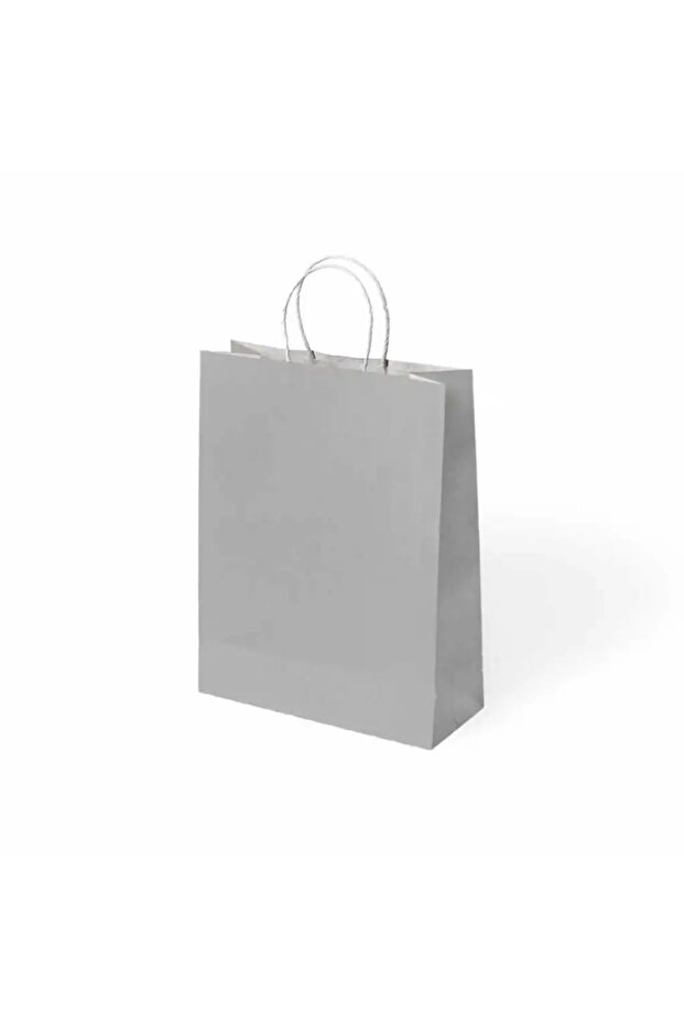 حقيبة هدايا كيكا بمقبض ملتوي 18×8×24 فضية اللون