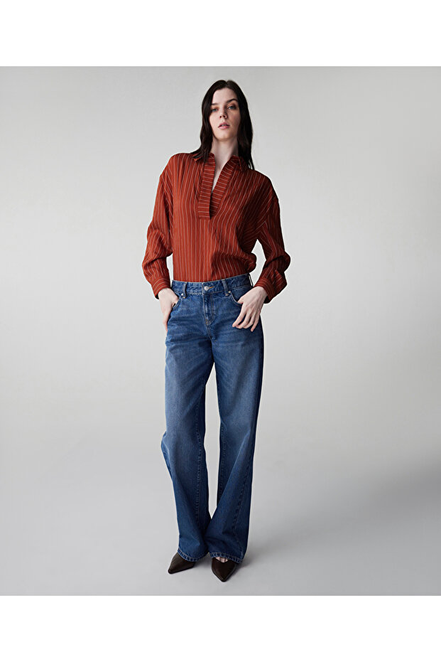 Çizgi desen bluz - 2