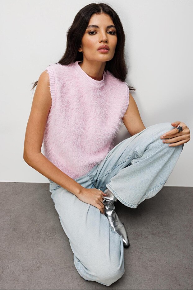 7005 women's long-sleeved sweater - pink