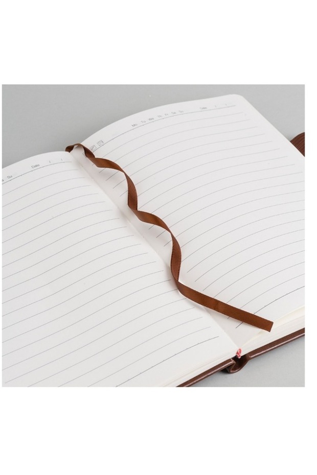 دفتر ملاحظات بغلاف جلدي مقوى، مقاس A5، 120 ورقة - 2