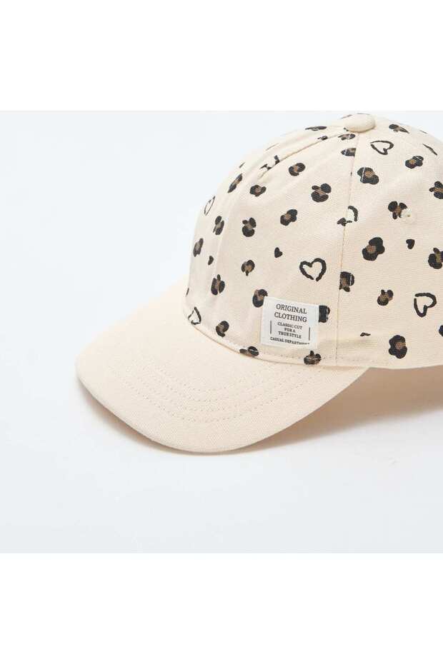 قبعة بيسبول منقوشة مع مشبك قابل للتعديل باللون البني - 5