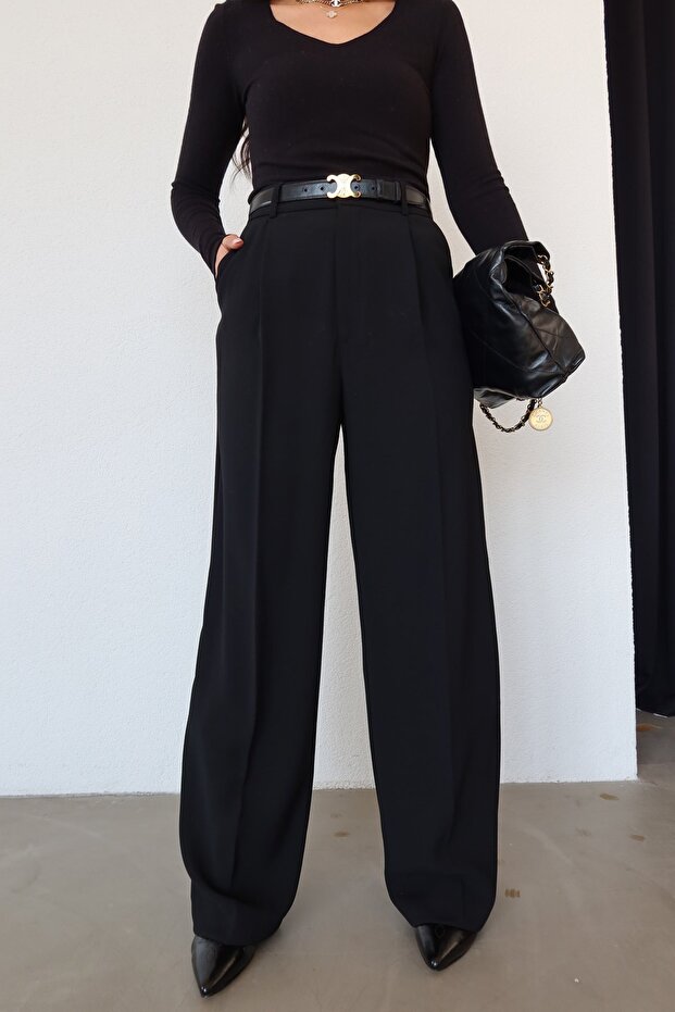 Yüksek Bel Basic Pantolon - 4