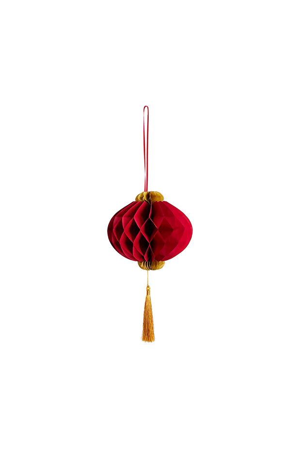 2-Pack Medium Red Paper Lanterns 19.5x37cm – Traditional CNY Hanging Decor for Home & Parties