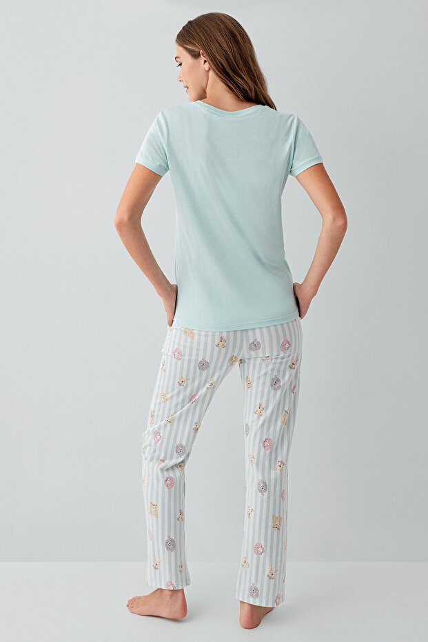 Ženski zeleni pidžama set - 4