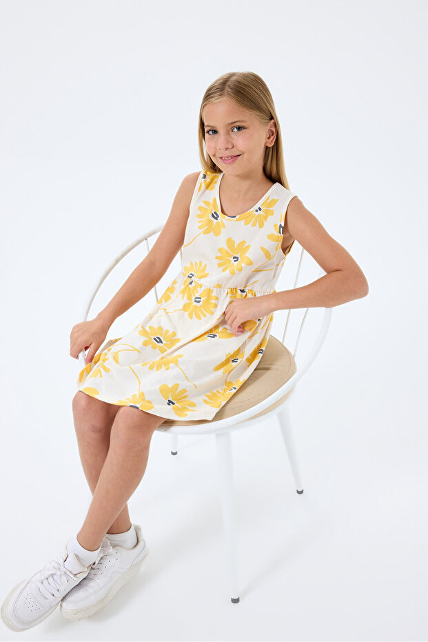 Kız Çocuk Krem Elbise - 2