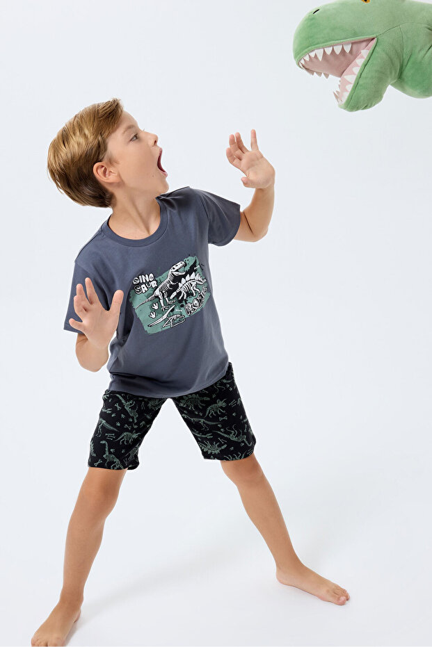 Dečački antracit bermuda set - 5