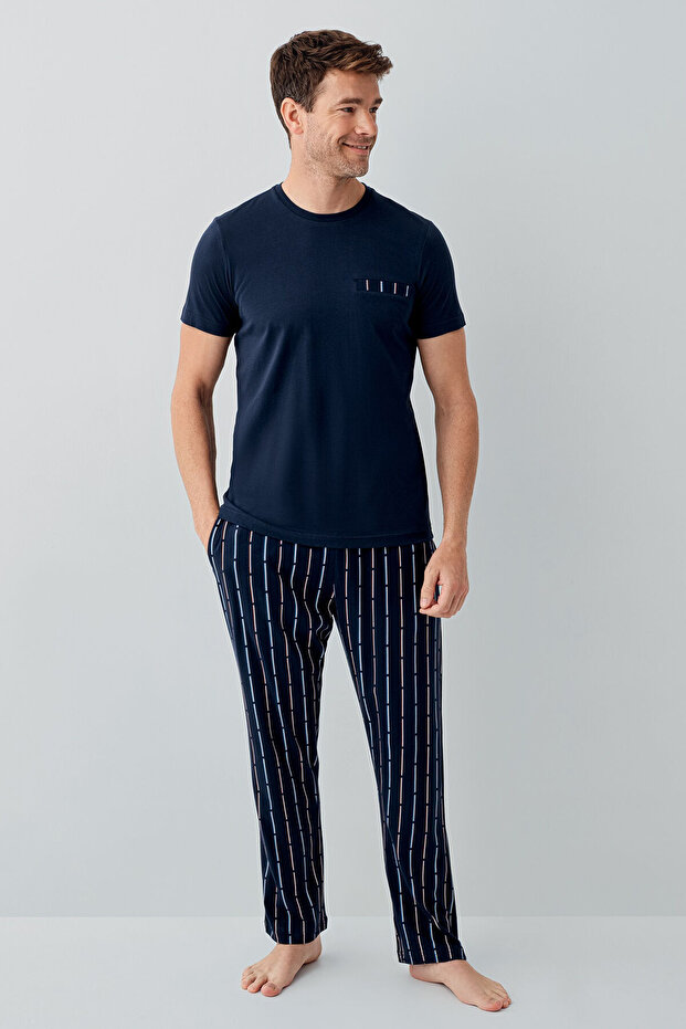 Ανδρικό Σετ Πυτζάμες Navy Blue - 2
