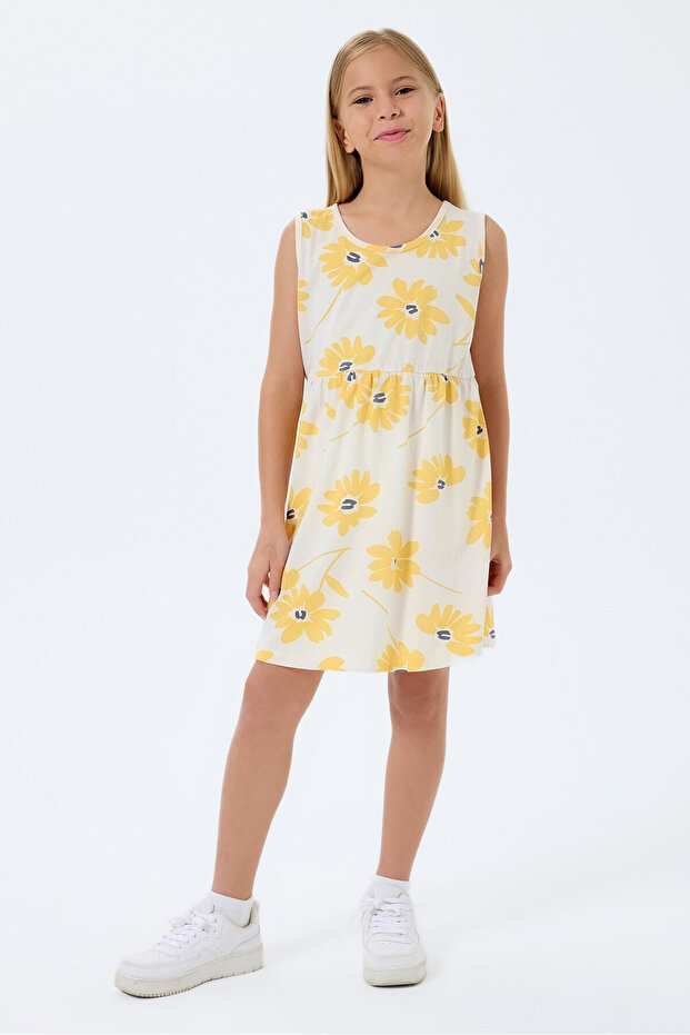 Kız Çocuk Krem Elbise - 3