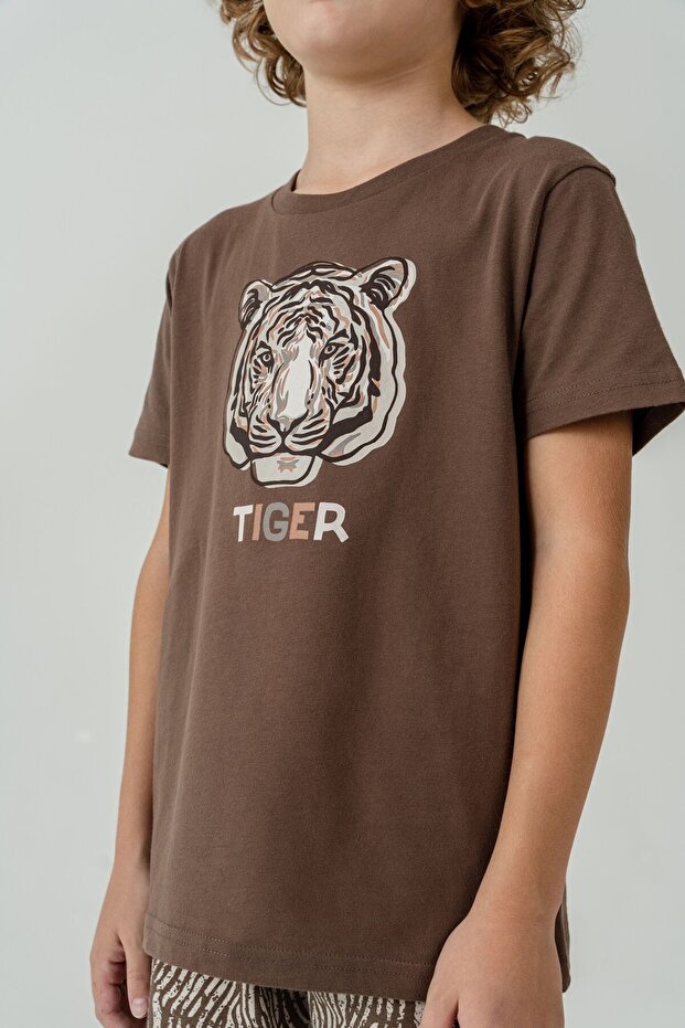 Boy's Brown Bermuda Set - 3