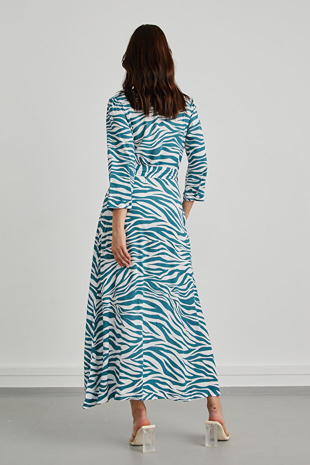 فستان ميدي منقوش - 4