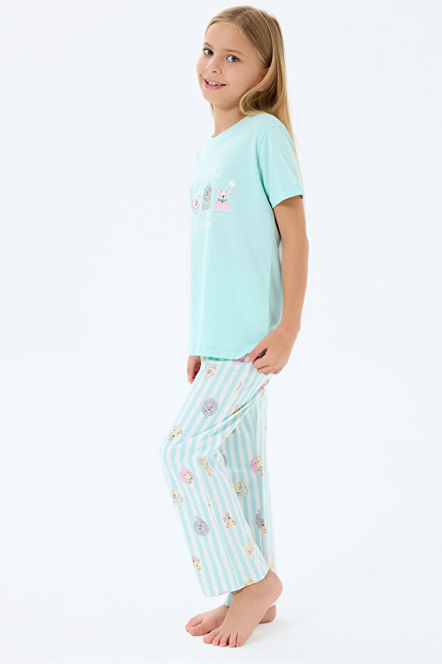 Zeleni pidžama set za devojčice - 3
