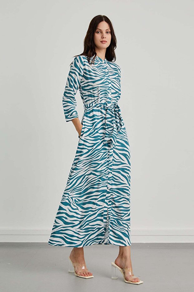 فستان ميدي منقوش - 1