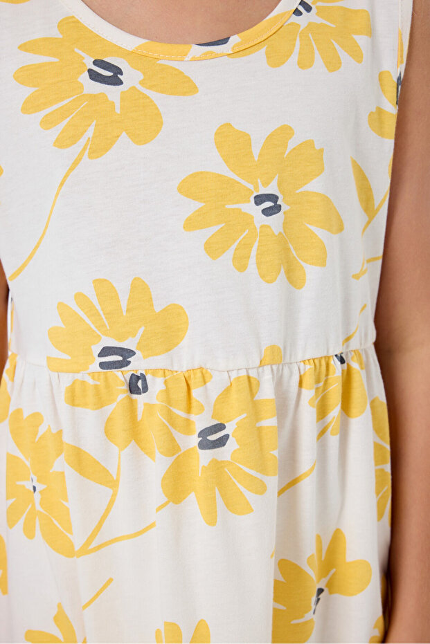 Kız Çocuk Krem Elbise - 5