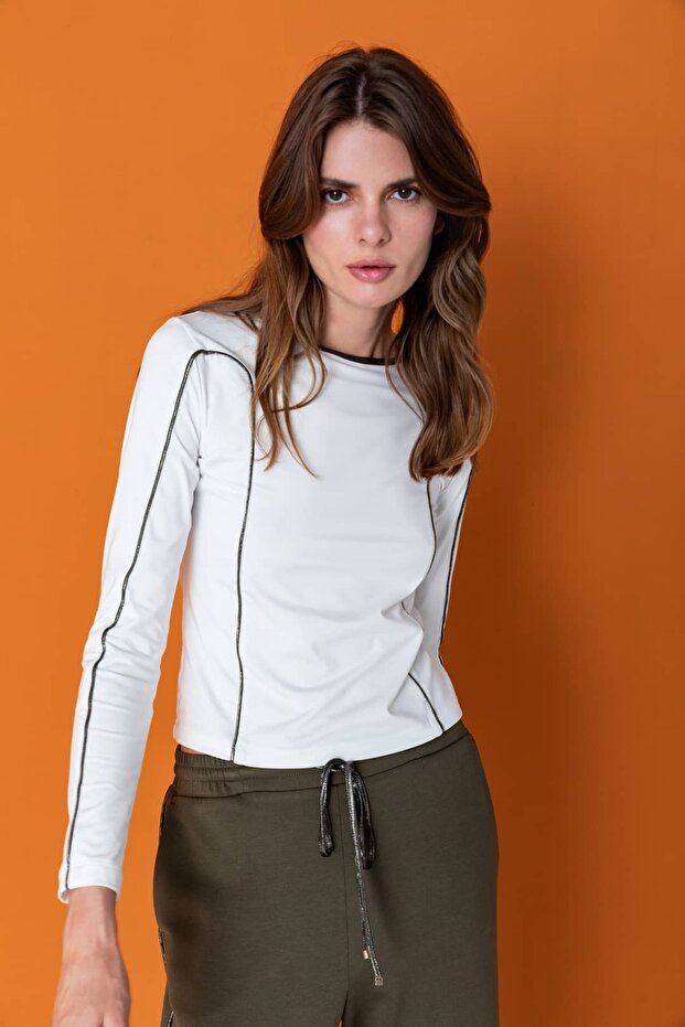 26KB005 GARNİ BİYELİ BLUZ - 2