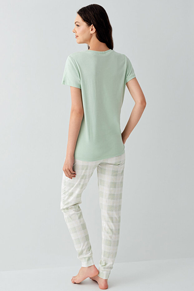 Ženski zeleni pidžama set - 4