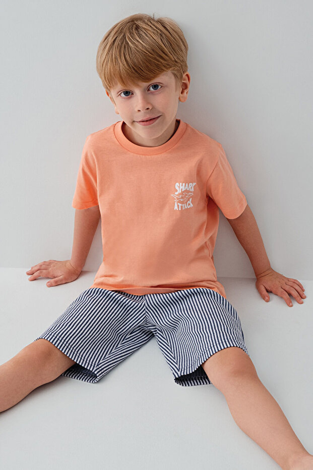 Boy's Orange Bermuda Set - 1