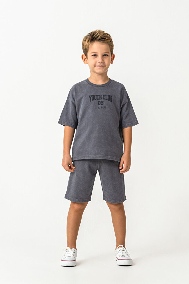 Dečački antracit bermuda set - 2