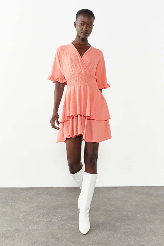 Katlı Mini Elbise - 2